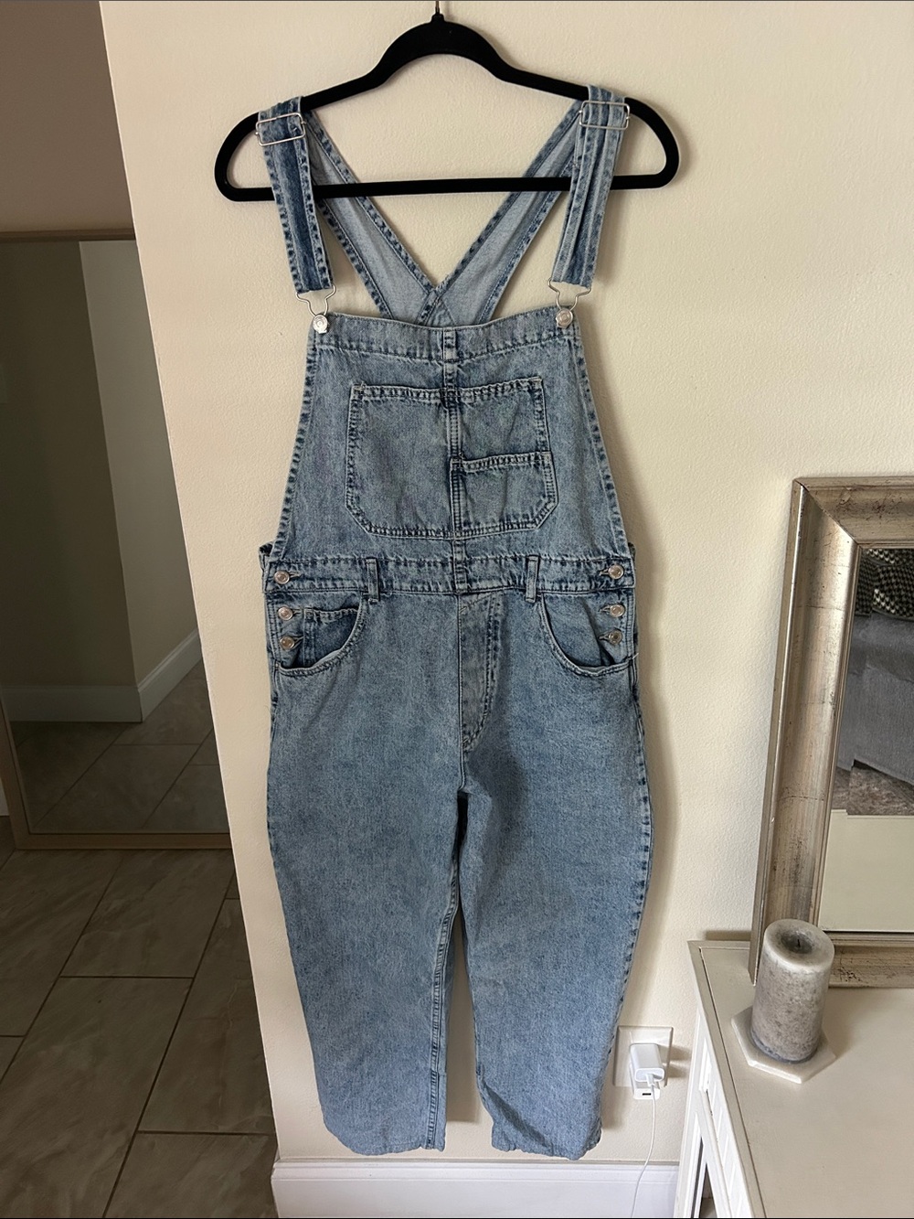 Free people we the free Ziggy Denim Overalls large - Picture 2 of 16